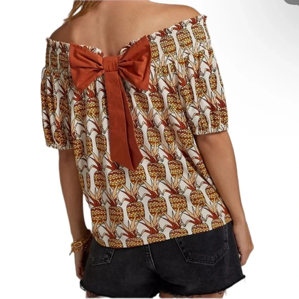 NWT Anthropologie Porridge Pineapple Printed Bow-Back Top
Size: X-Large